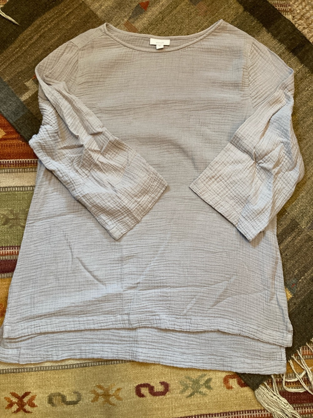 J Jill crinkle cotton 3/4 sleeves shirt.